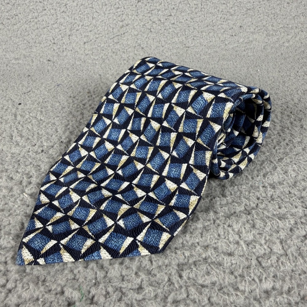 Ermenegildo Zegna Geometric Tie W 3.5 L 57 100% Silk Made in Italy Dress